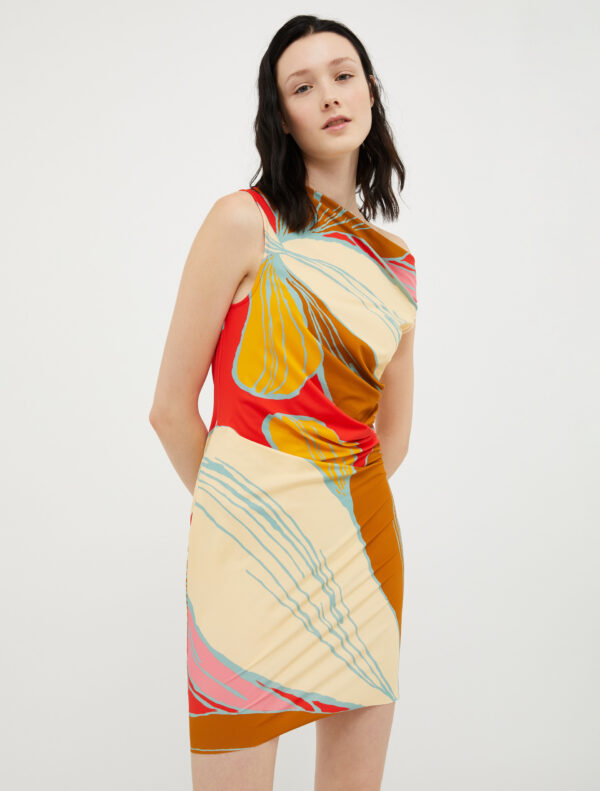 Asymmetric jersey mini dress - Slika 1