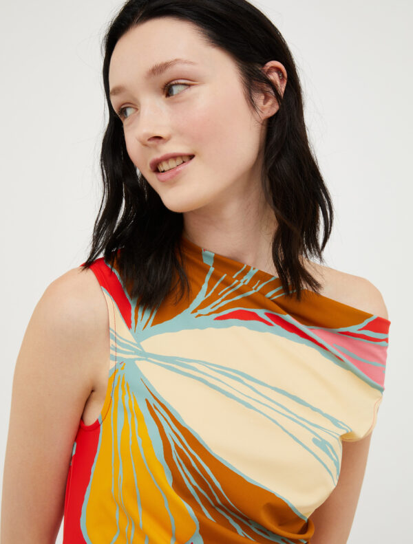 Asymmetric jersey mini dress - Slika 3