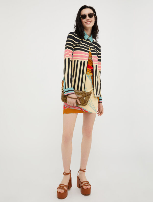 Asymmetric jersey mini dress - Slika 4