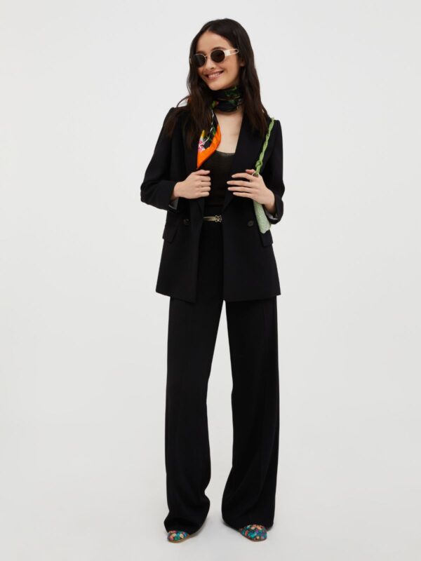Straight-cut satin trousers - Slika 4