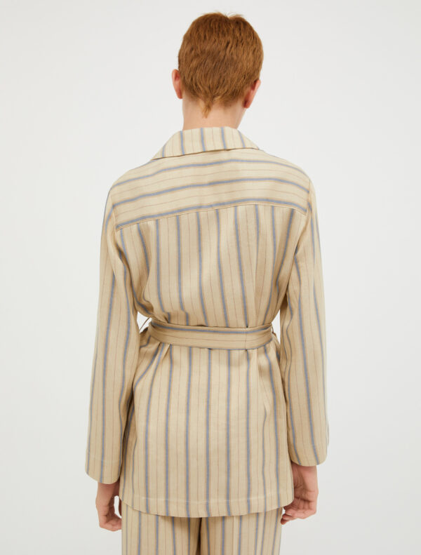 Striped linen-blend safari jacket - Slika 2