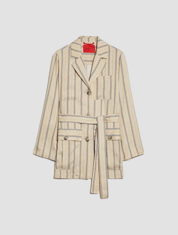Striped linen-blend safari jacket - Slika 5