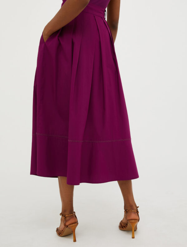 Cotton-poplin corolla midi skirt - Slika 2