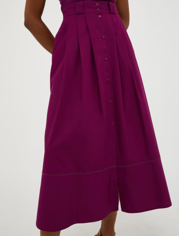 Cotton-poplin corolla midi skirt - Slika 3