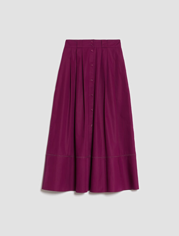 Cotton-poplin corolla midi skirt - Slika 5