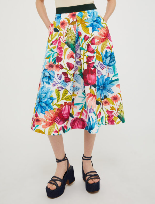 Patterned corolla midi skirt 5 Patterned corolla midi skirt - Slika 1