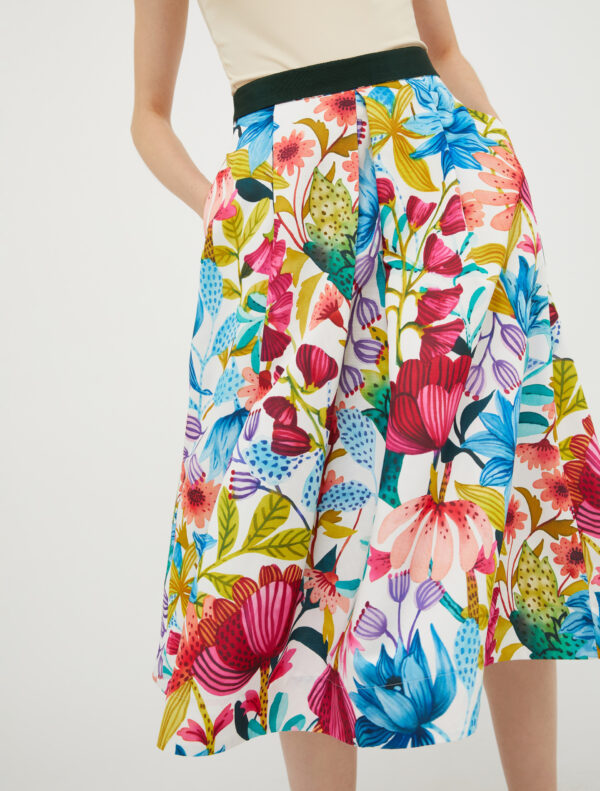 Patterned corolla midi skirt 7 Patterned corolla midi skirt - Slika 3