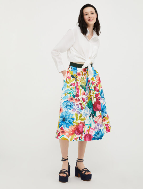 Patterned corolla midi skirt 8 Patterned corolla midi skirt - Slika 4
