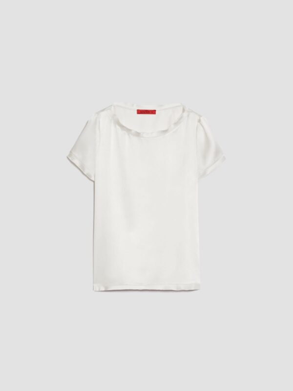 Raw-edged silk-satin T-shirt 9 Raw-edged silk-satin T-shirt - Slika 5