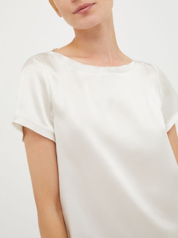 Raw-edged silk-satin T-shirt 7 Raw-edged silk-satin T-shirt - Slika 3