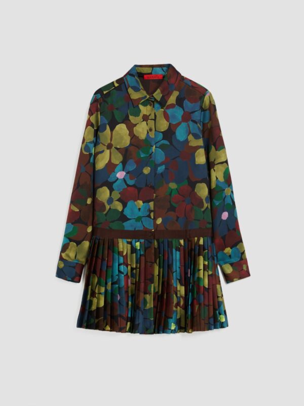 Camouflage-print satin shirt dress - Slika 5