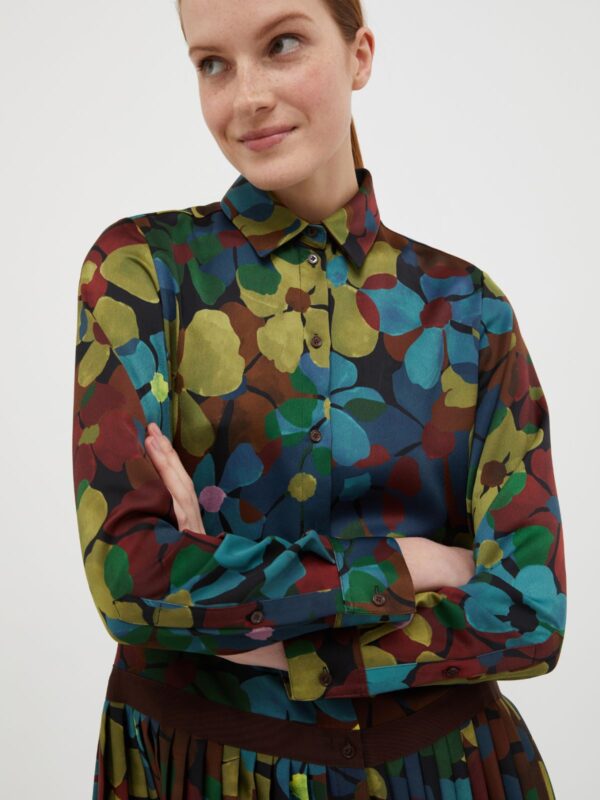Camouflage-print satin shirt dress - Slika 3