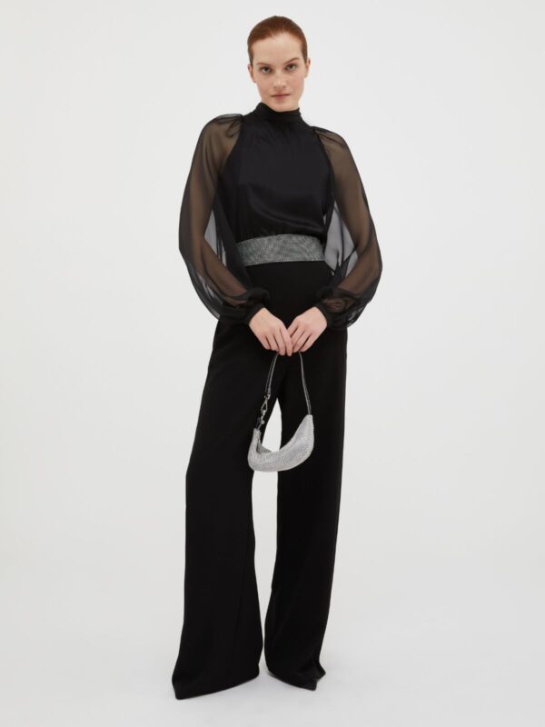 Rhinestone-embellished satin belt - Slika 4