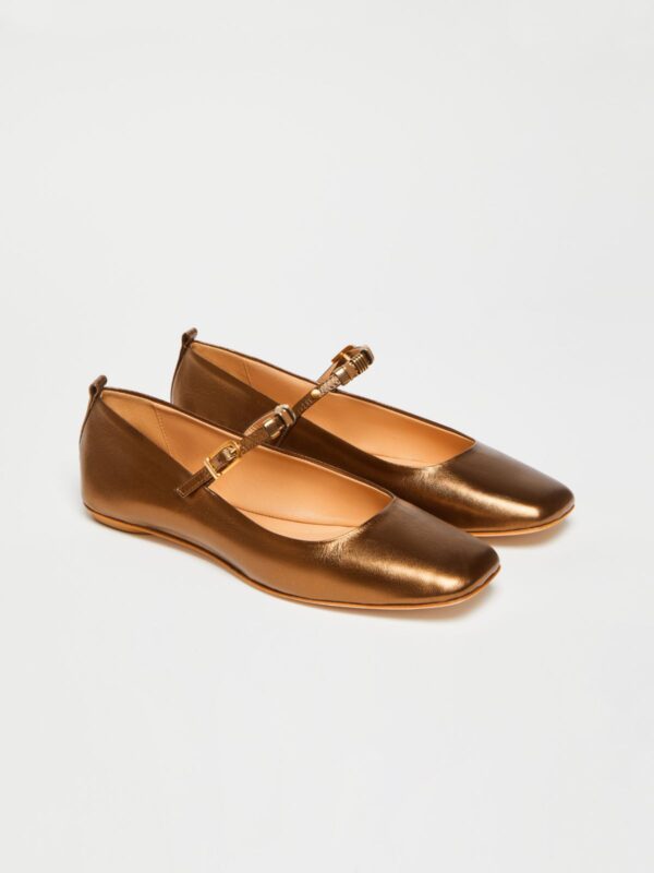Laminated leather ballet flats - Slika 2