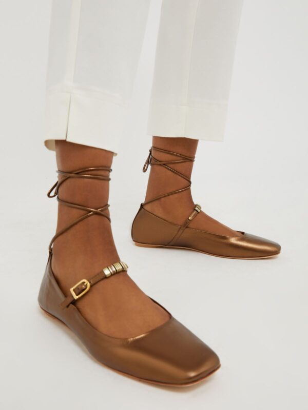 Laminated leather ballet flats - Slika 5