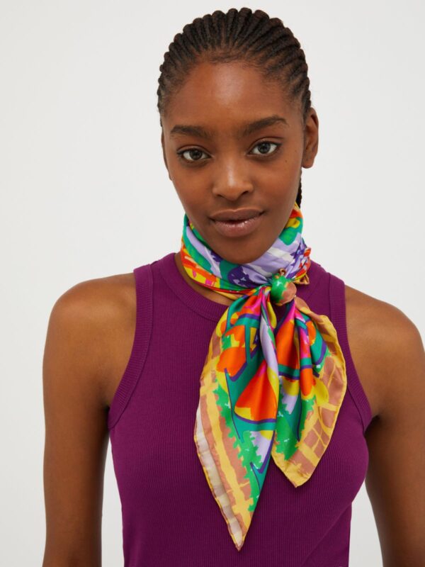 Floral-print silk-twill scarf - Slika 3