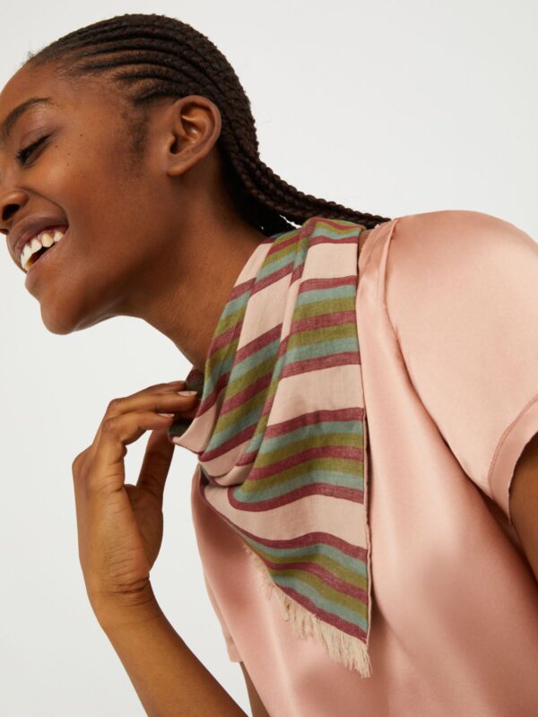 Striped cotton scarf 6 Striped cotton scarf - Slika 3