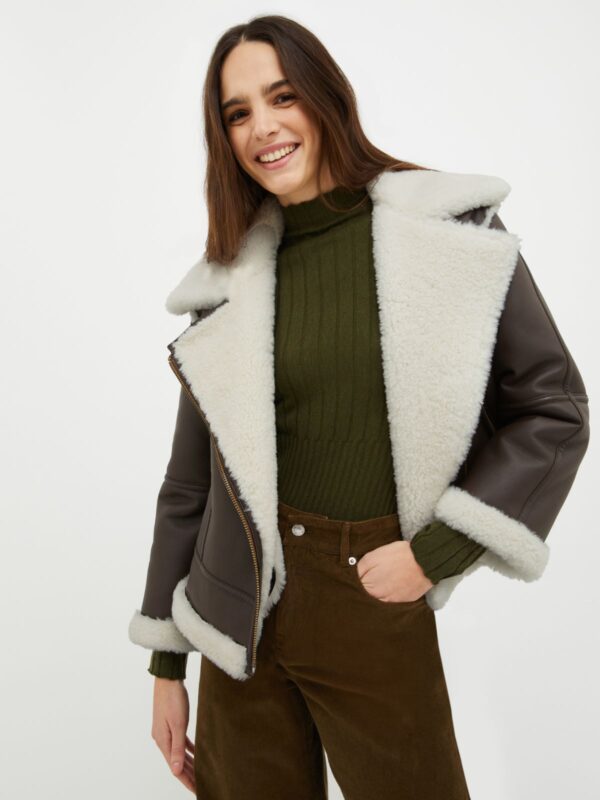 Plush-lined biker jacket 5 Plush-lined biker jacket - Slika 1