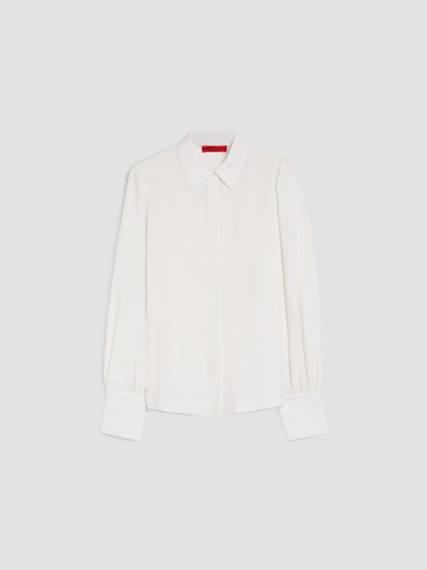 Silk-blend crepe-de-Chine shirt - Slika 5