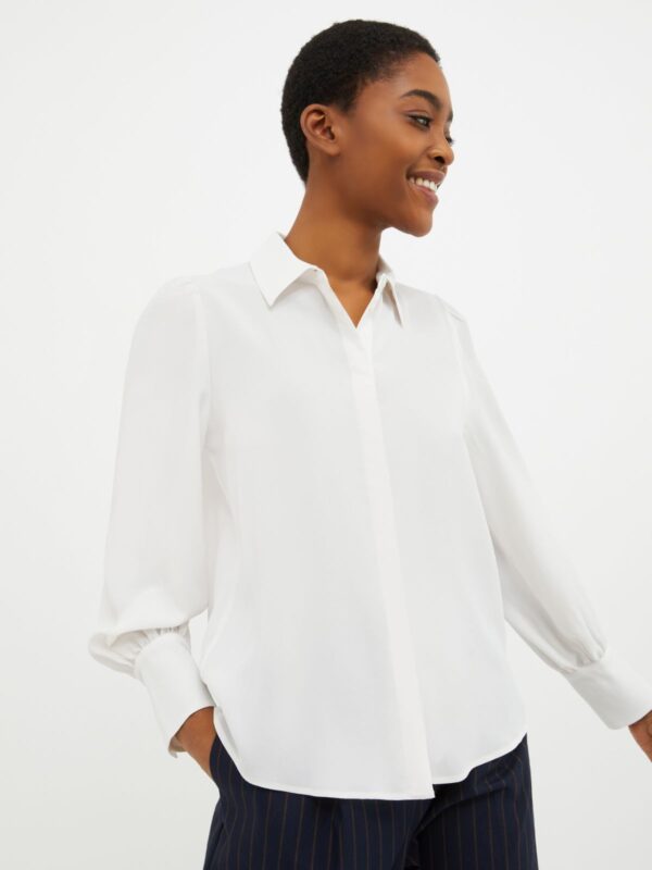 Silk-blend crepe-de-Chine shirt - Slika 1