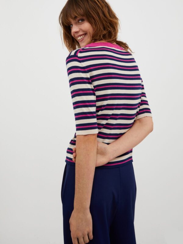 Striped cotton and modal jumper 6 Striped cotton and modal jumper - Slika 2