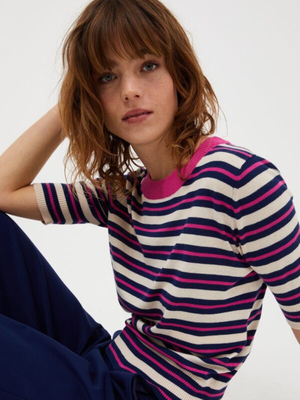 Striped cotton and modal jumper 7 Striped cotton and modal jumper - Slika 3