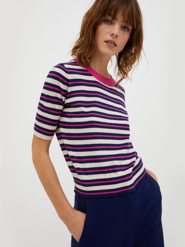 Striped cotton and modal jumper 5 Striped cotton and modal jumper - Slika 1