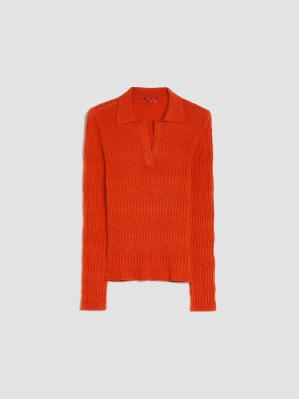 Cotton and modal polo shirt - Slika 5