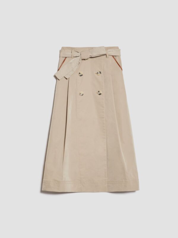 Midi-length corolla skirt from technical fabric - Slika 5