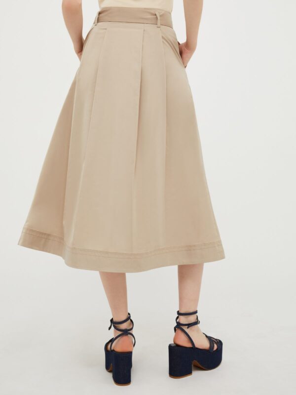 Midi-length corolla skirt from technical fabric - Slika 2