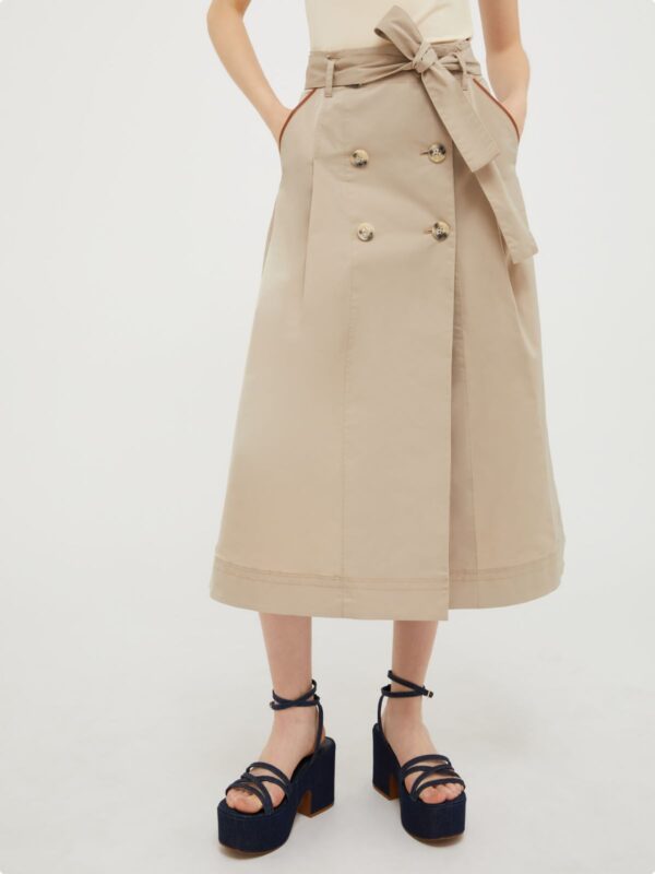 Midi-length corolla skirt from technical fabric - Slika 1