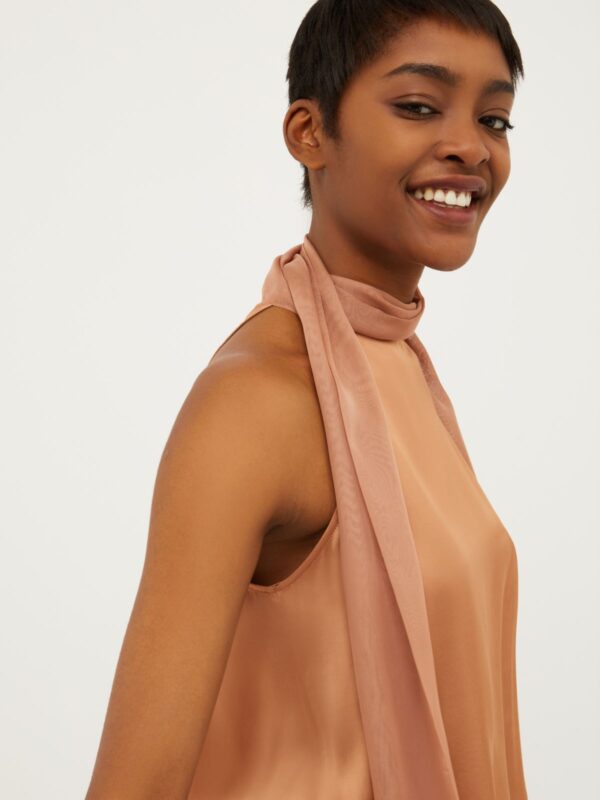 Satin halterneck top - Slika 3