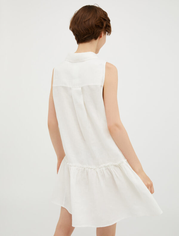 Pure linen canvas mini dress - Slika 2