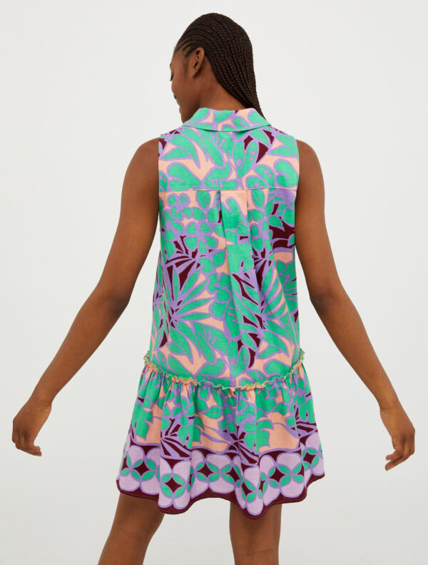 Pure linen canvas mini dress - Slika 2
