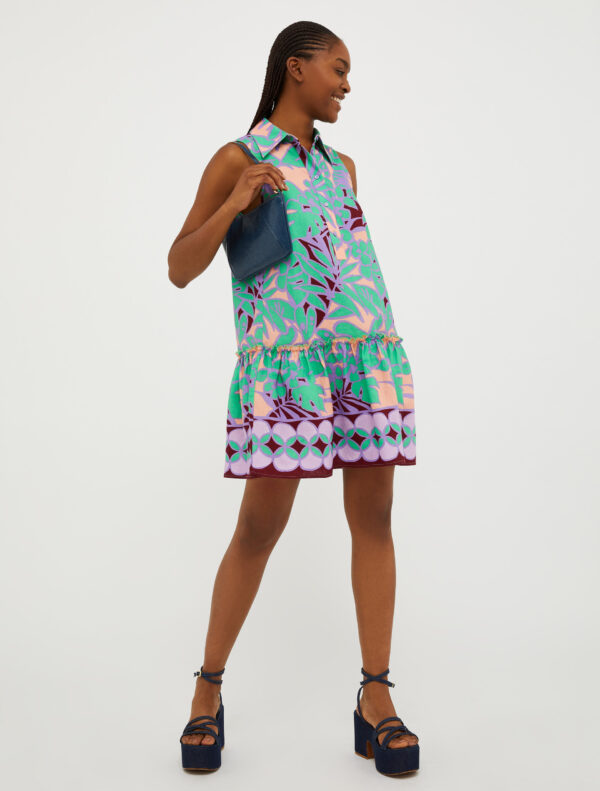 Pure linen canvas mini dress - Slika 4
