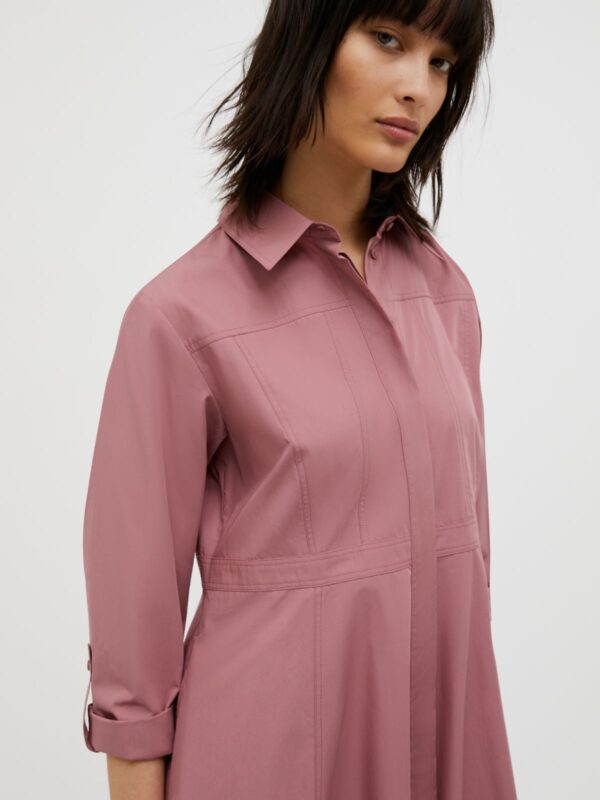 Poplin midi shirt dress - Slika 3