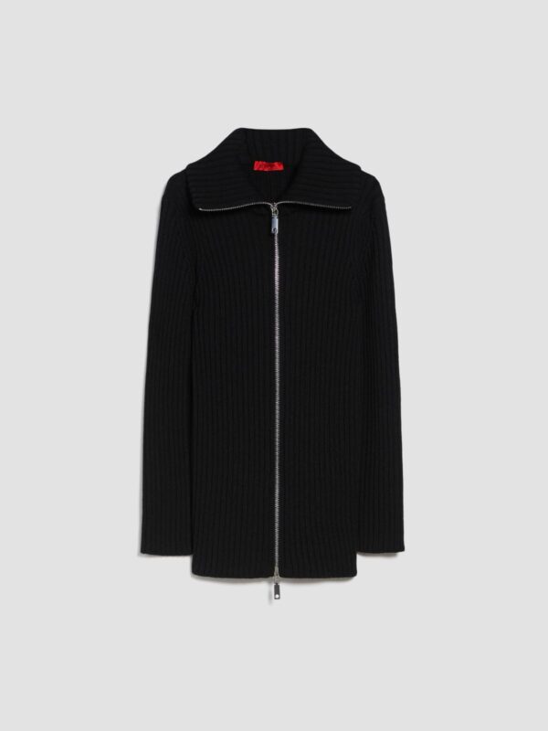 Zip-up rib-knit cardigan - Slika 5