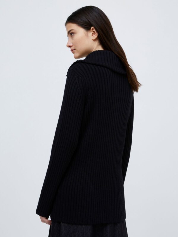 Zip-up rib-knit cardigan - Slika 2