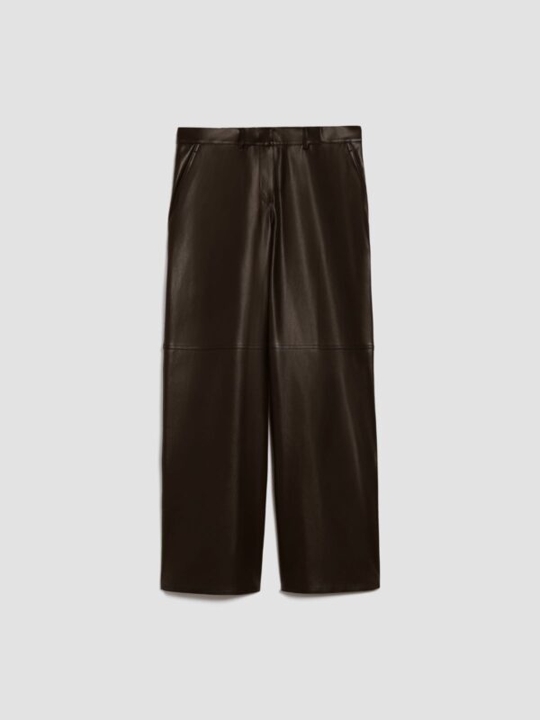 Coated-jersey wide-leg trousers - Slika 5