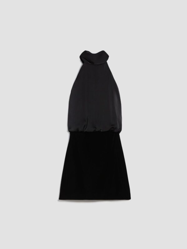 Satin and velvet mini dress - Slika 5