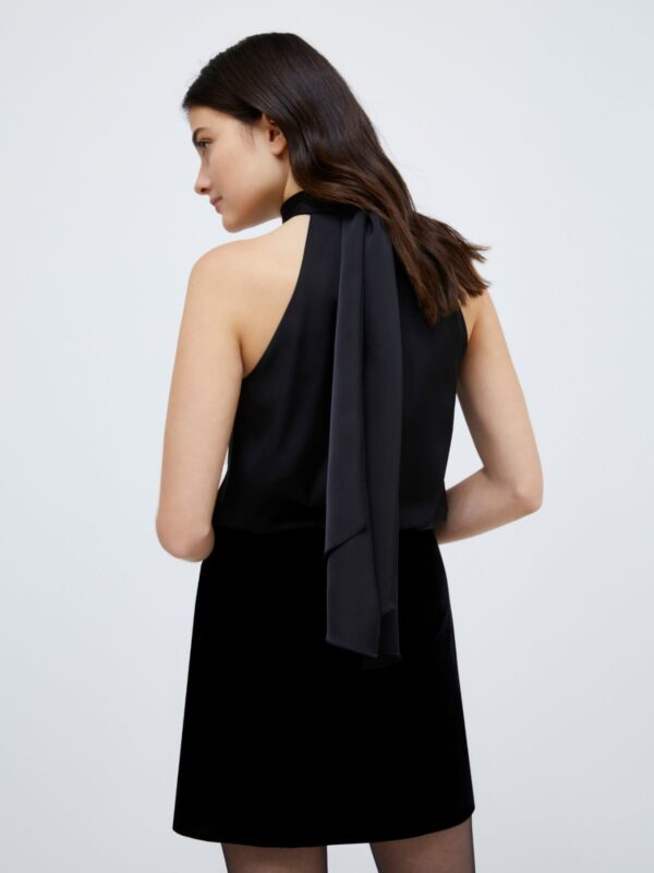 Satin and velvet mini dress - Slika 2