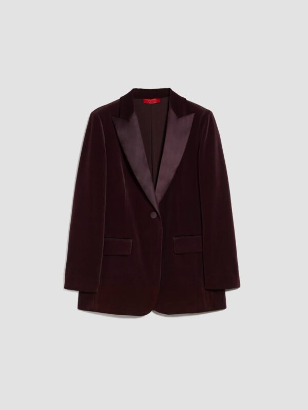 Velvet-jersey tuxedo blazer - Slika 5