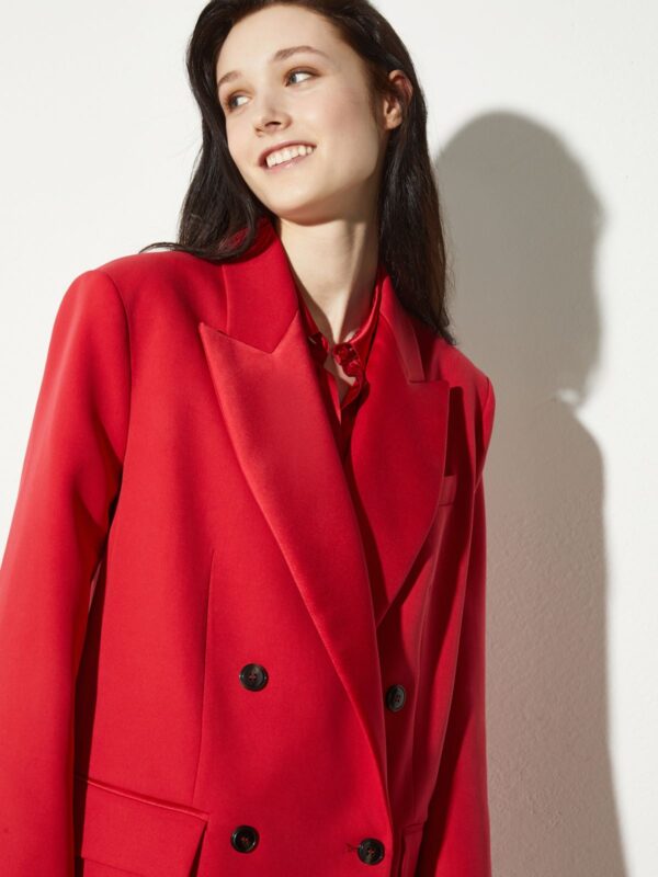 Oversized twill tuxedo blazer - Slika 3