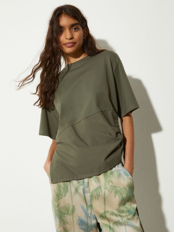 Drawstring cotton T-shirt - Slika 1