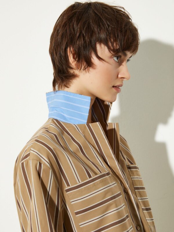Cropped cotton-poplin shirt - Slika 3