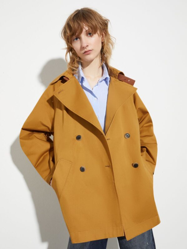 Cotton-gabardine mini trench coat - Slika 2