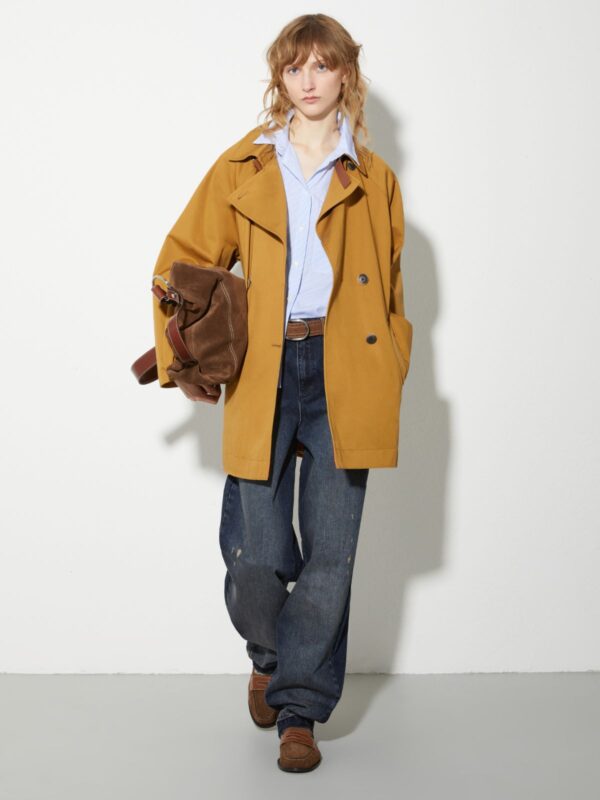 Cotton-gabardine mini trench coat - Slika 4