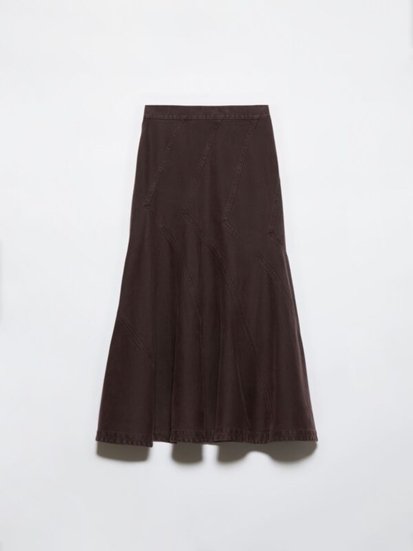 Flared cotton-drill midi skirt 9 Flared cotton-drill midi skirt - Slika 5