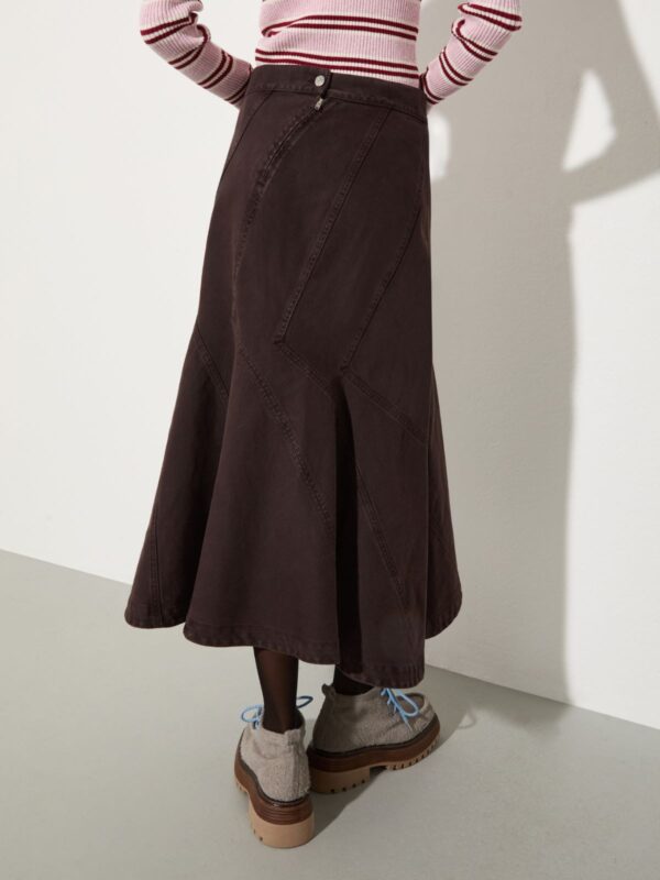 Flared cotton-drill midi skirt 6 Flared cotton-drill midi skirt - Slika 2