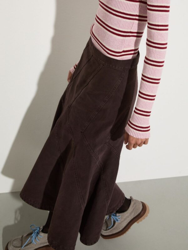 Flared cotton-drill midi skirt 7 Flared cotton-drill midi skirt - Slika 3